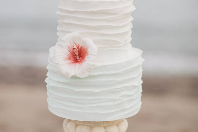 Tarta de boda en la playa