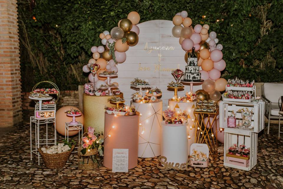 Mesa dulce, decoración de boda