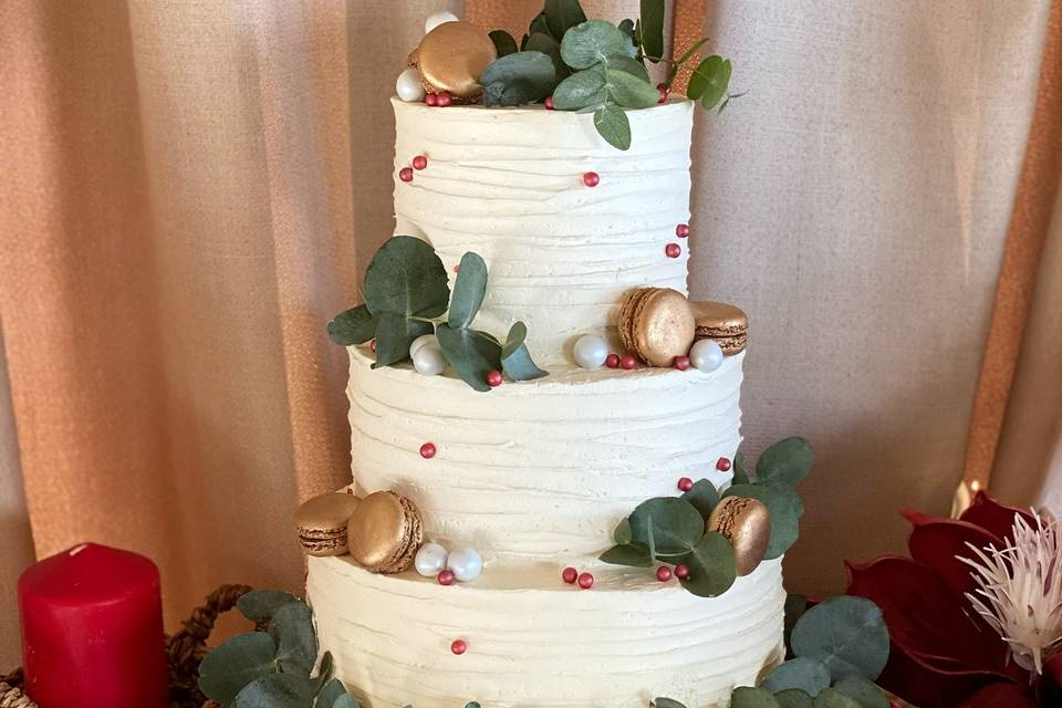 Tarta de boda flores naturales