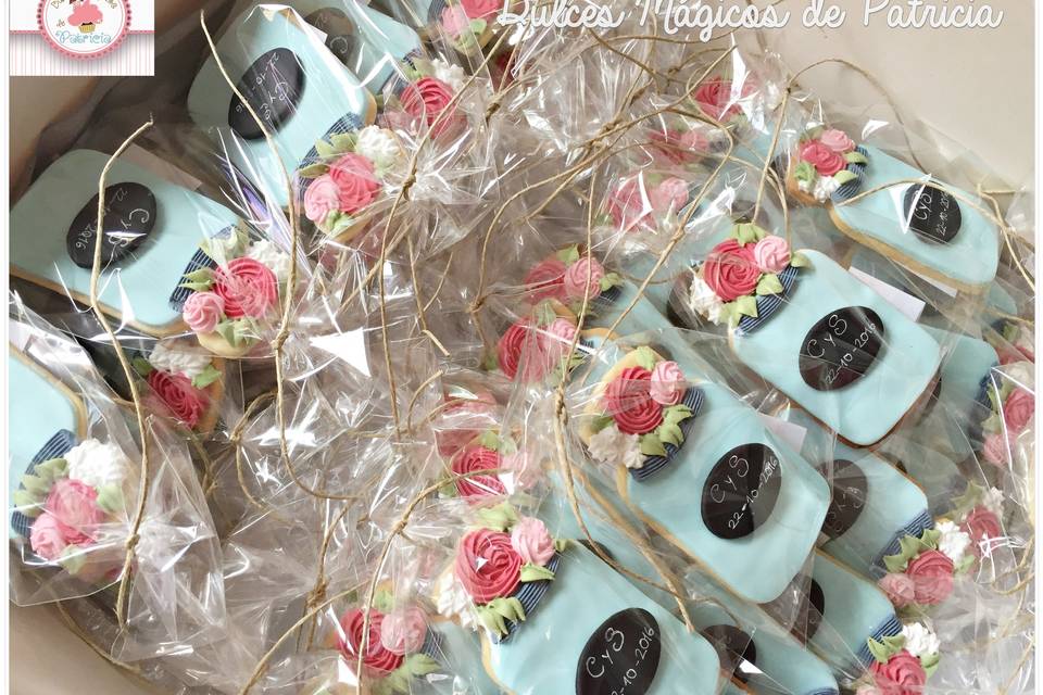 Galletas boda bigotes y tarros