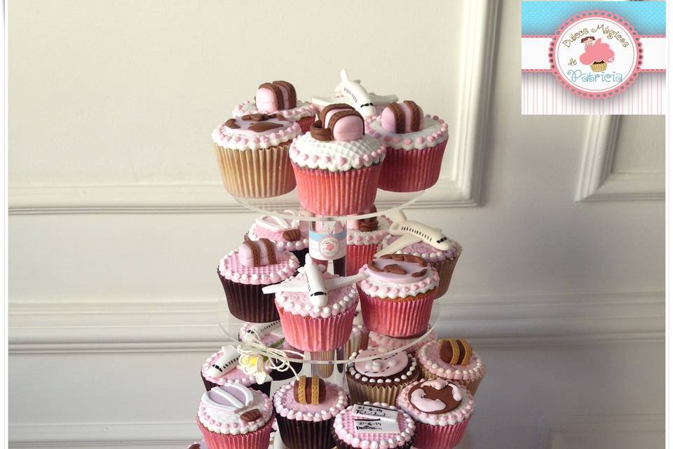 Cupcakes boda viajes