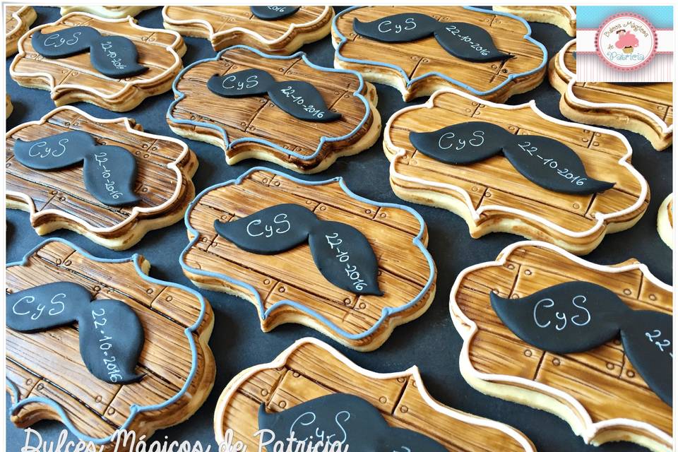 Galletas boda bigotes