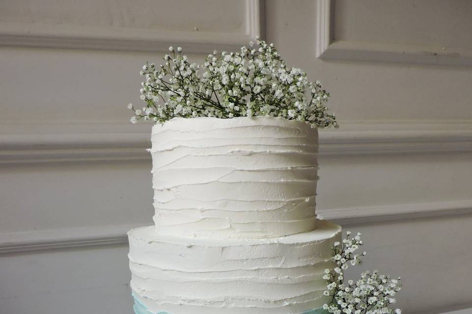 Tarta crema degradado azul