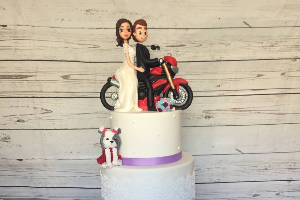 Tarta boda moto