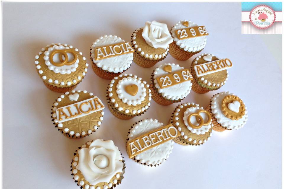 Cupcakes bodas de oro