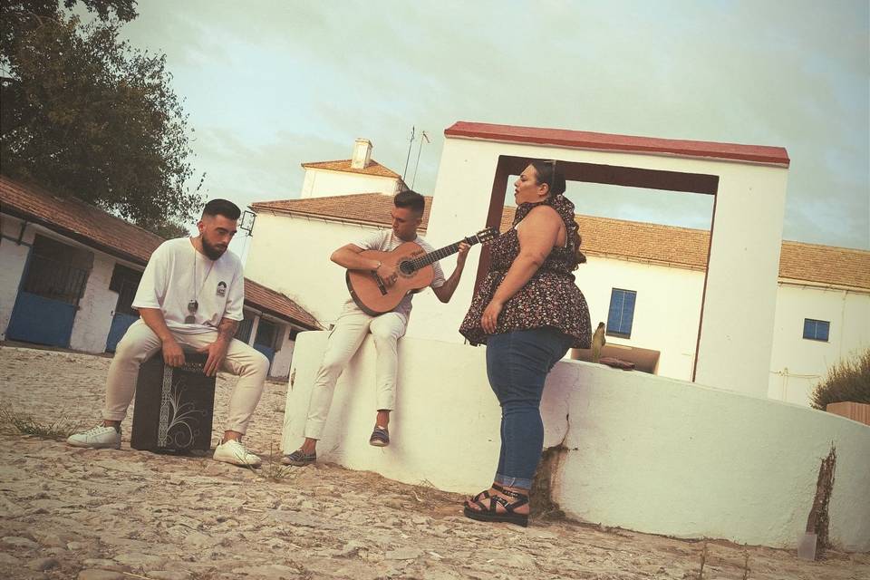 Cajón, guitarra y voz