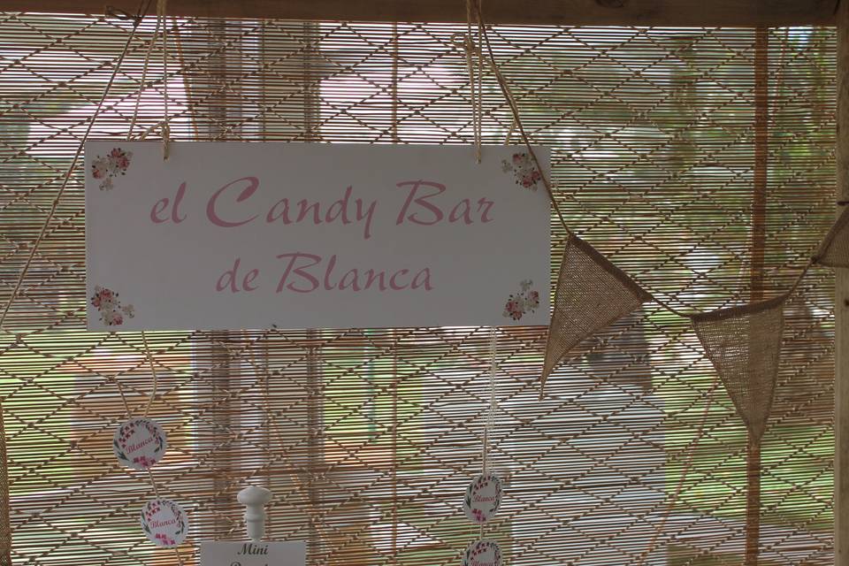 Detalle del cartel de candy bar