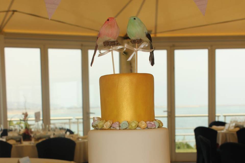 Tarta de boda con pajaritos