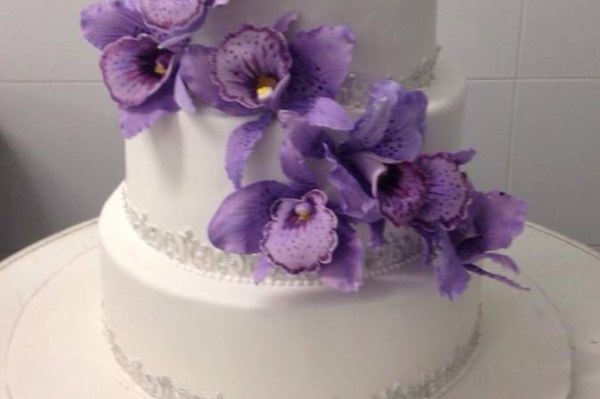 Tarta de boda de orquídeas