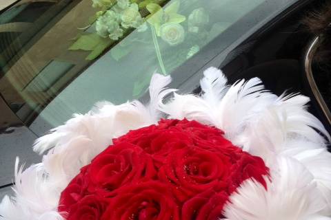 Bouquet con plumas