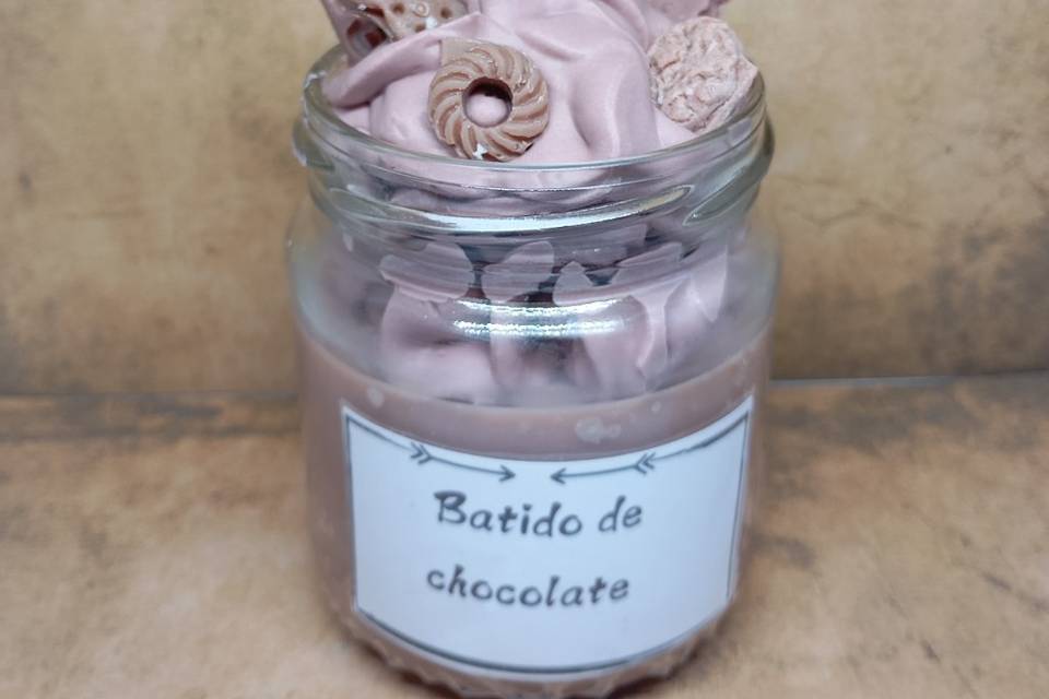 Vela de soja batido de chocola