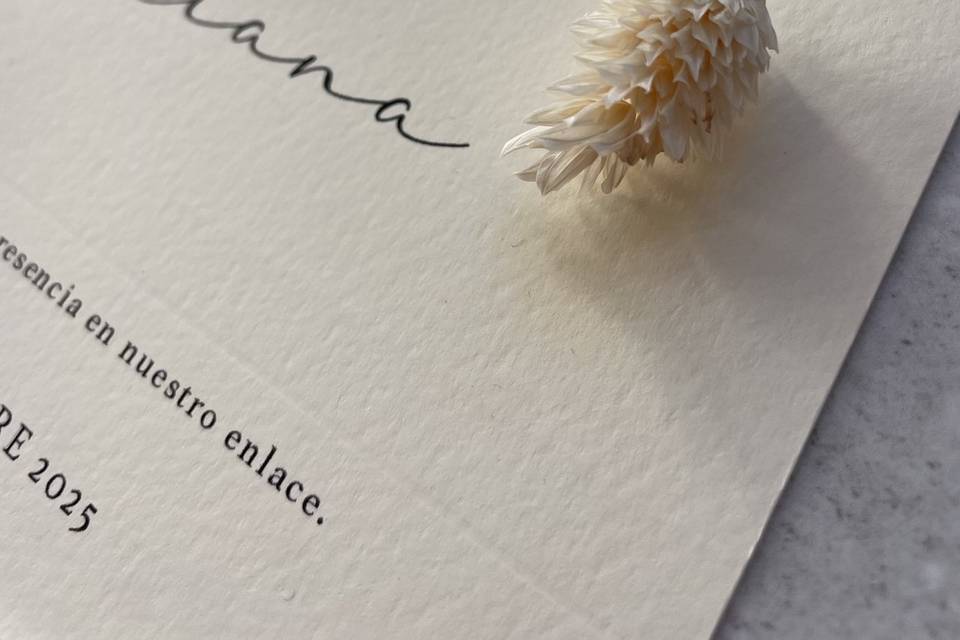 Detalle invitación bordados