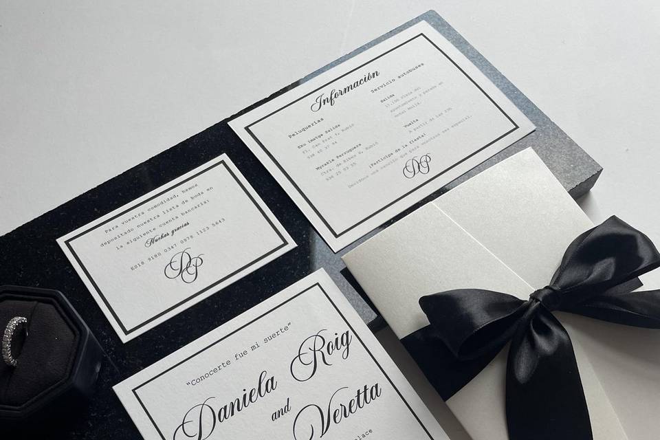 Invitación lazo negro