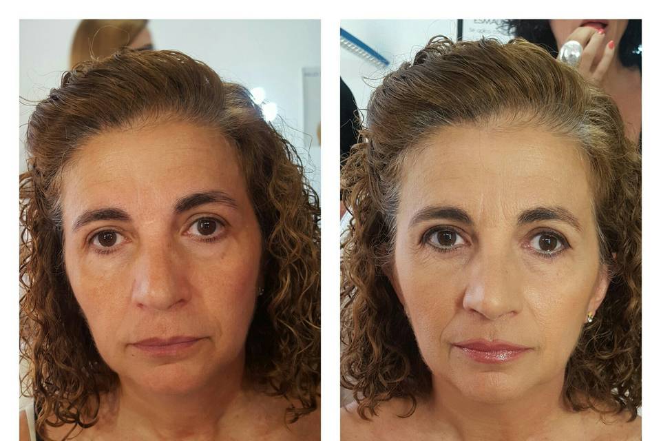 Maquillaje fiesta antes/despue