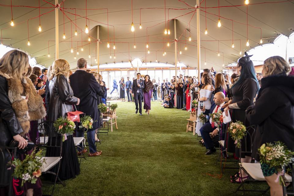 Ceremonia en la carpa