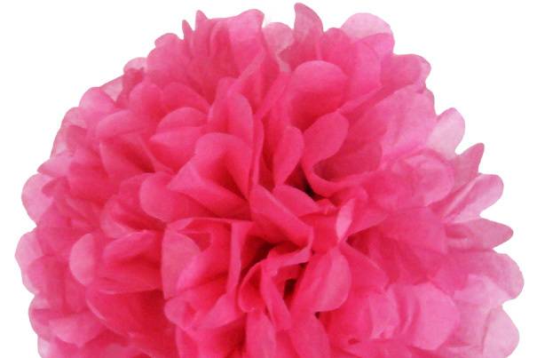 Pom poms de papel fucsia