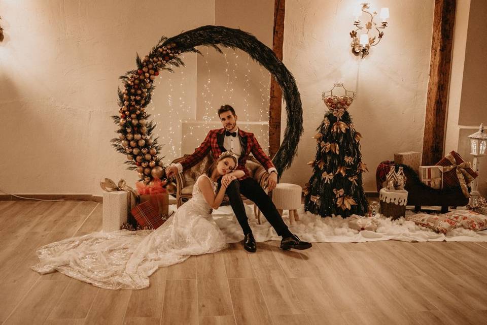 Photocall de boda navideña
