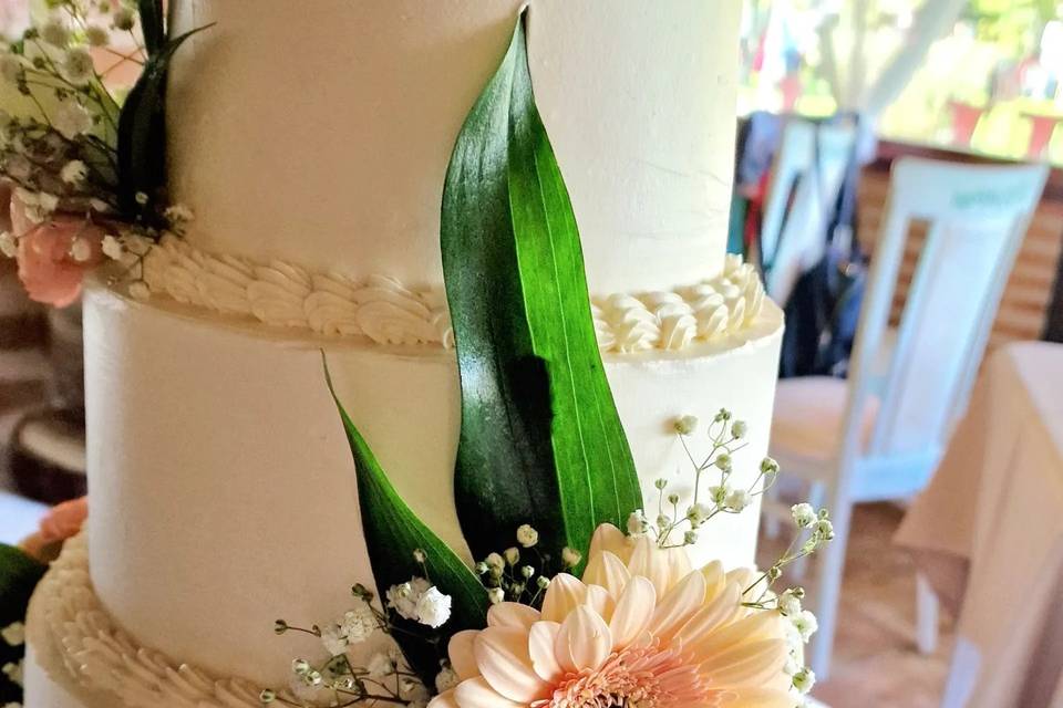 Tarta de boda de 4 pisos