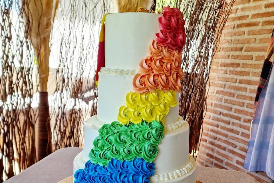 Tarta de boda de 4 pisos