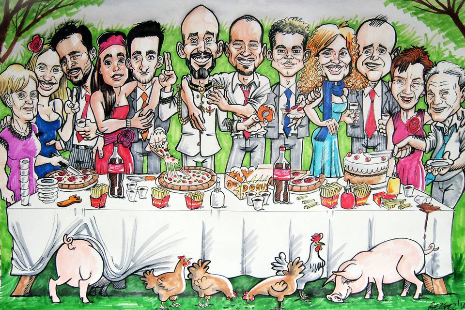 Caricaturas de grupo