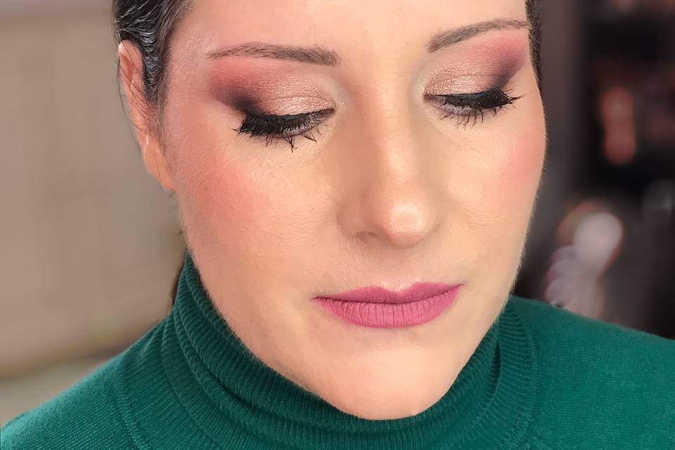 Maquillaje novia tonos rosas