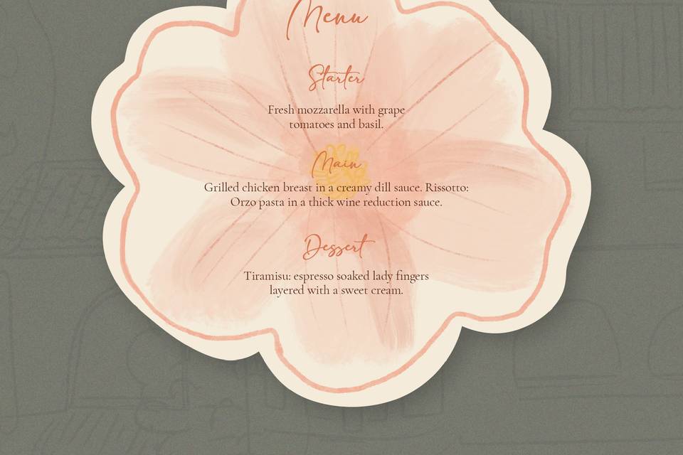 Diseño de Menu para boda