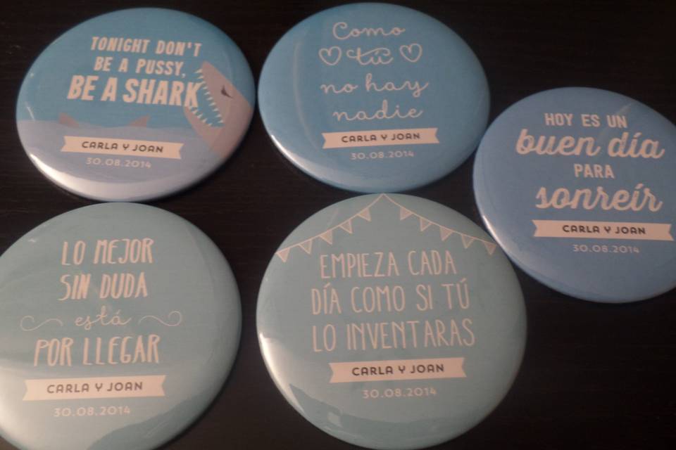 Chapas grandes con frases