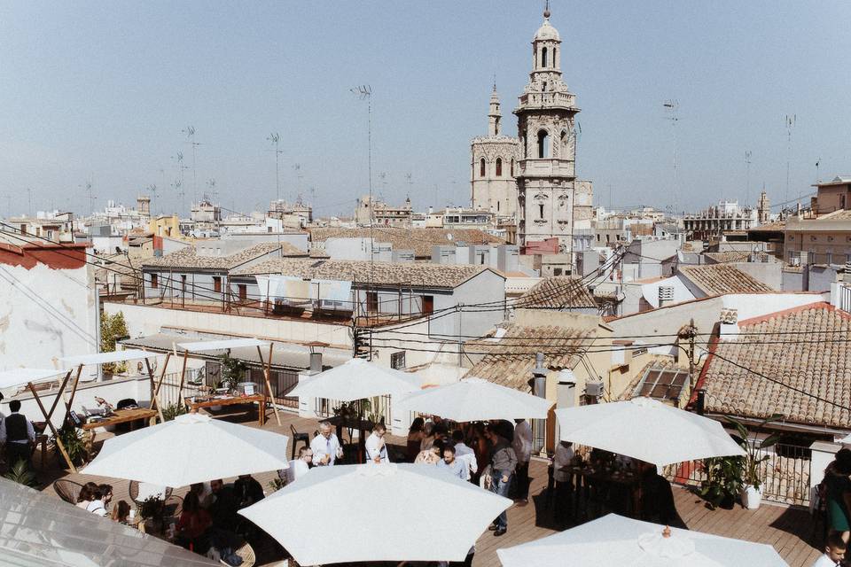 Boda en el cielo de Valencia