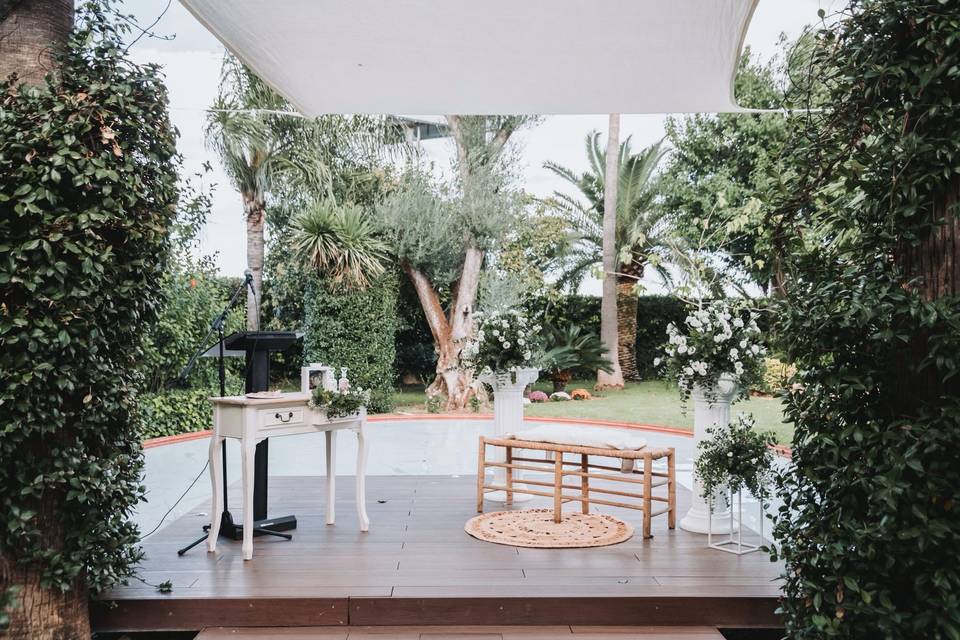 Decoración floral altar