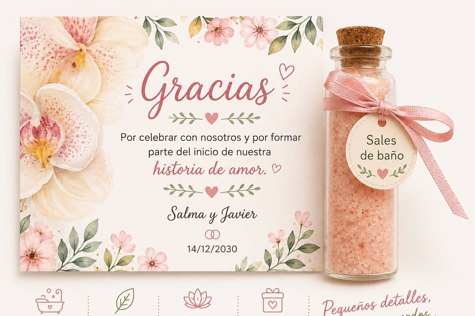 Tarjeta con Sales de Baño