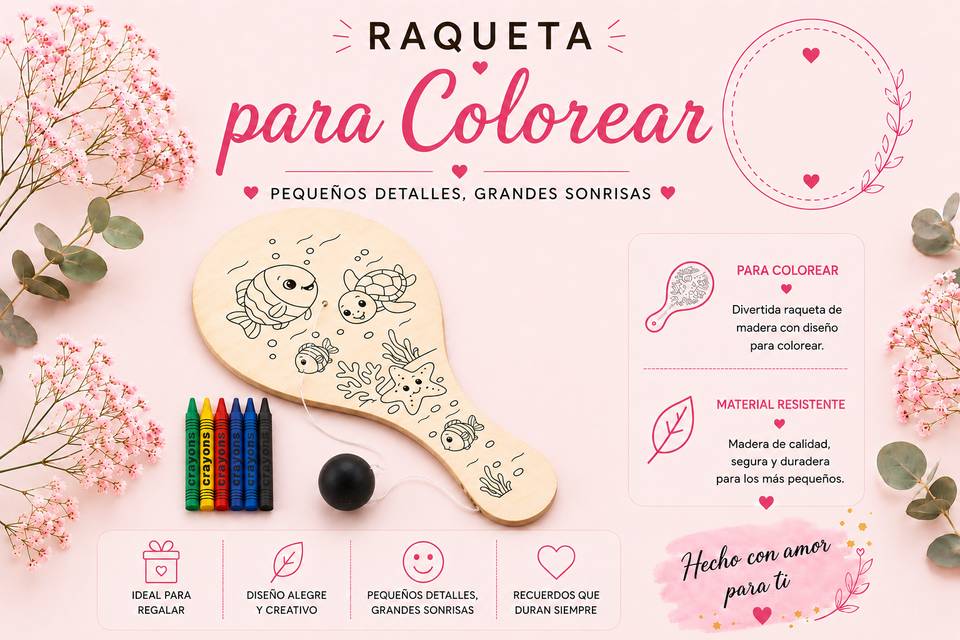 Mini Raqueta para colorear