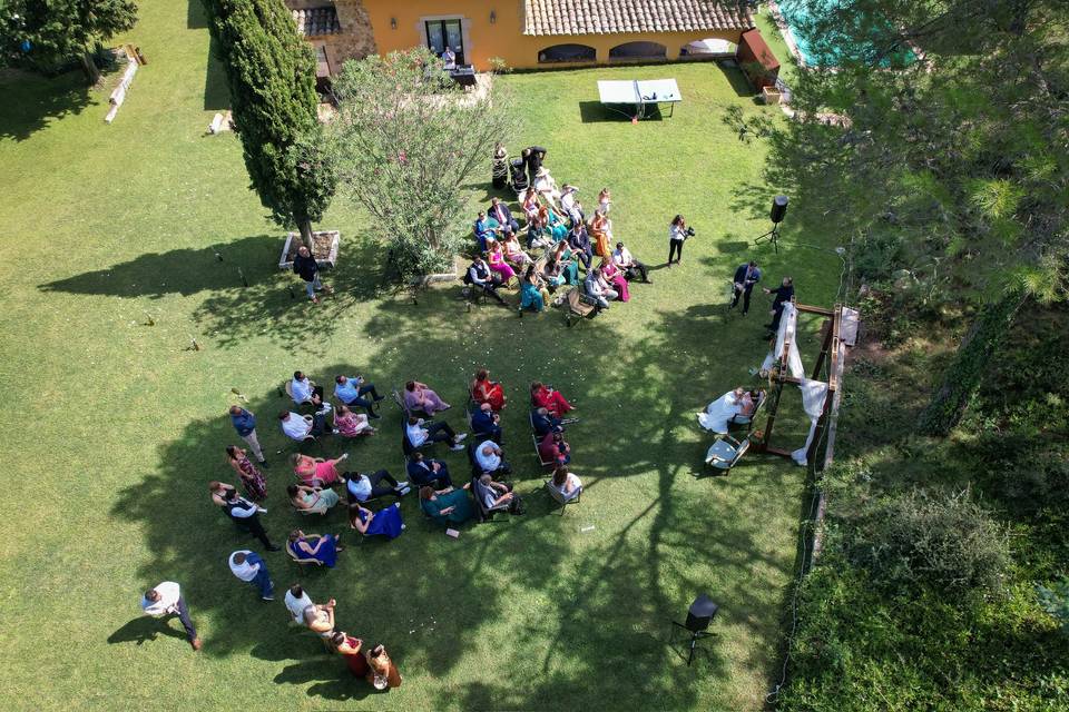 Vista aerea boda pequeña