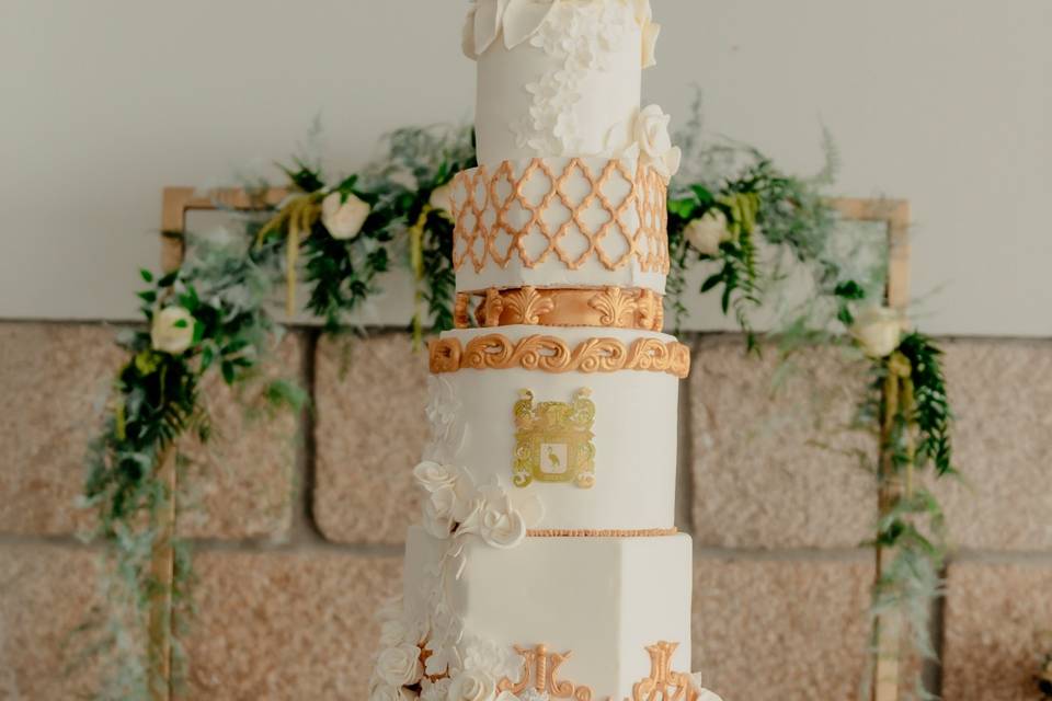 Tarta nupcial estilo barroca