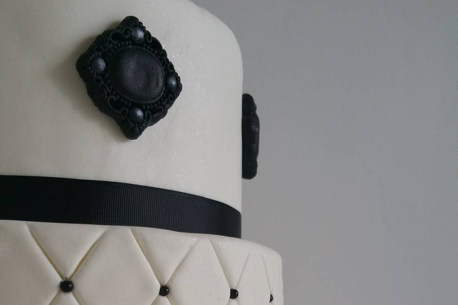 Tarta boda negro y blanco