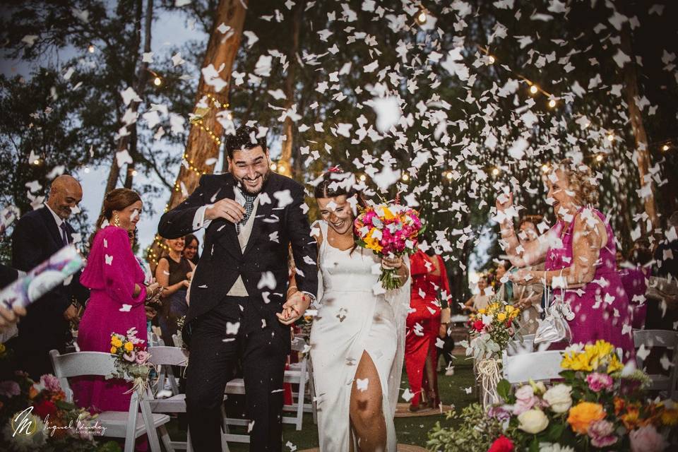 Novios recién casados