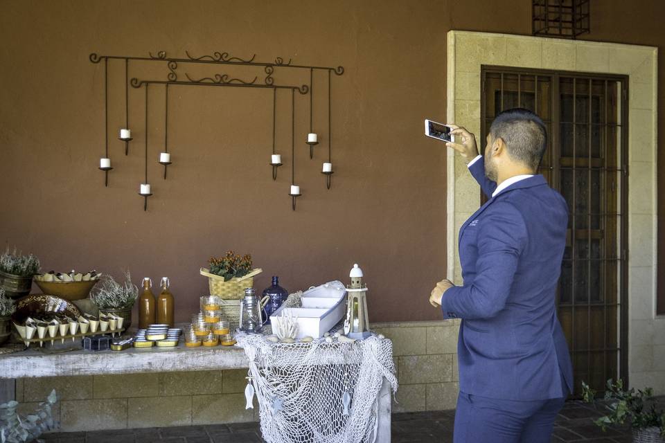 Montaje de banquete de boda