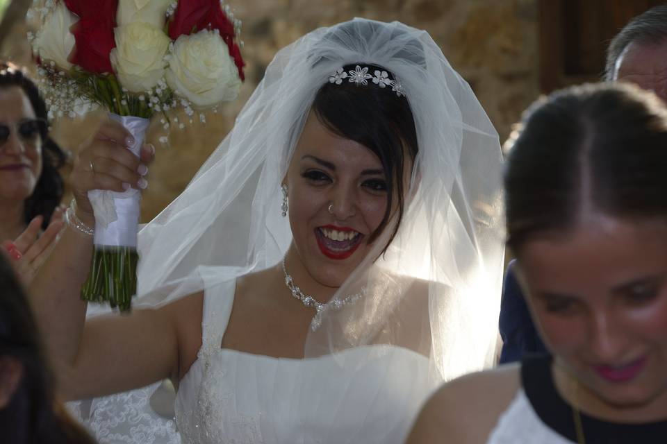 La novia llegando