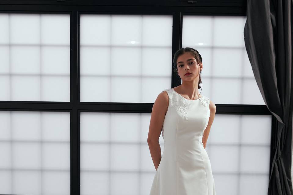 Vestido novia bordado