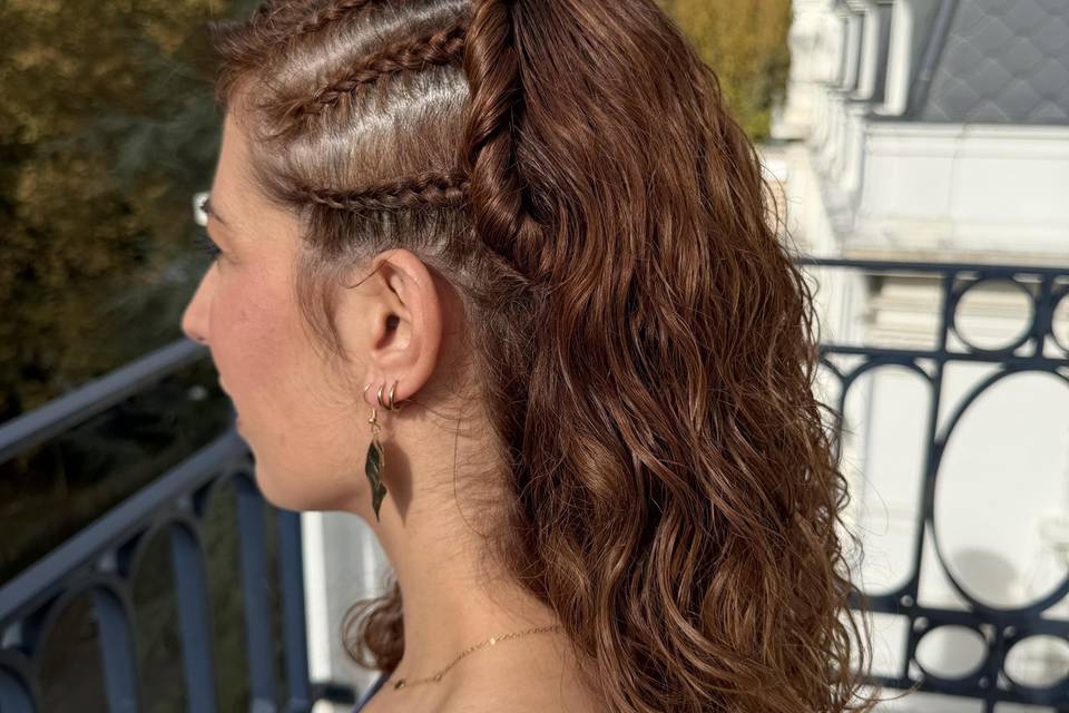 Semi recogido trenza invitada