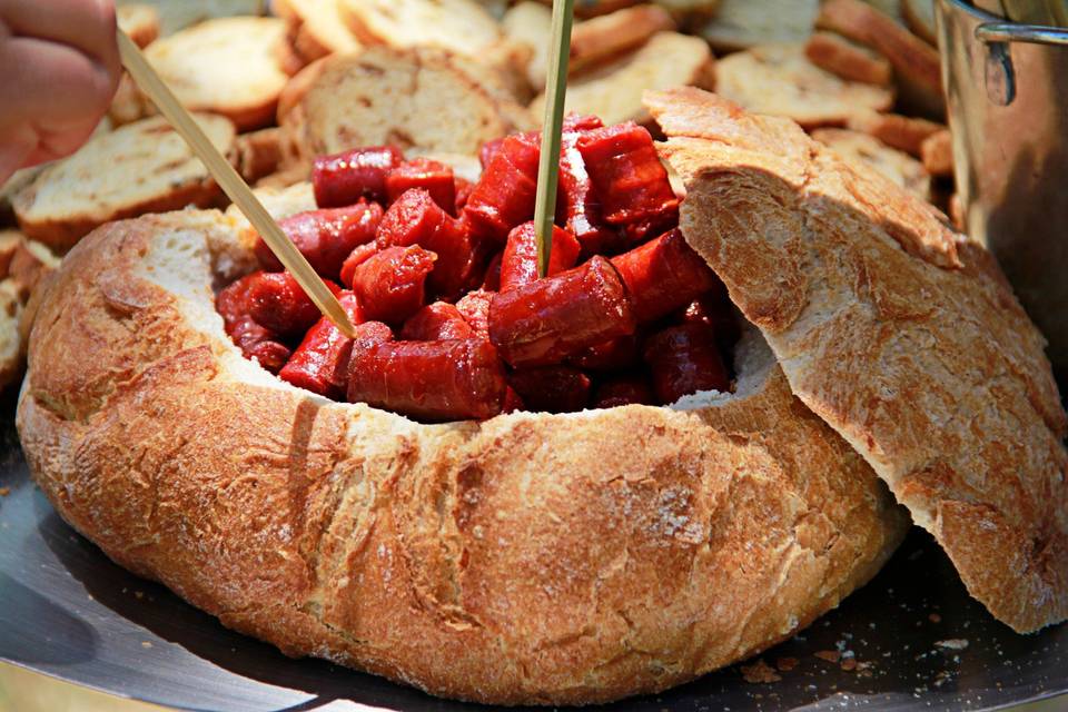 Chistorritas en pan de leña