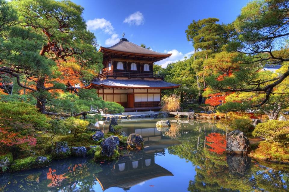 Templo Ginkaku-ji en Kyoto, Japón