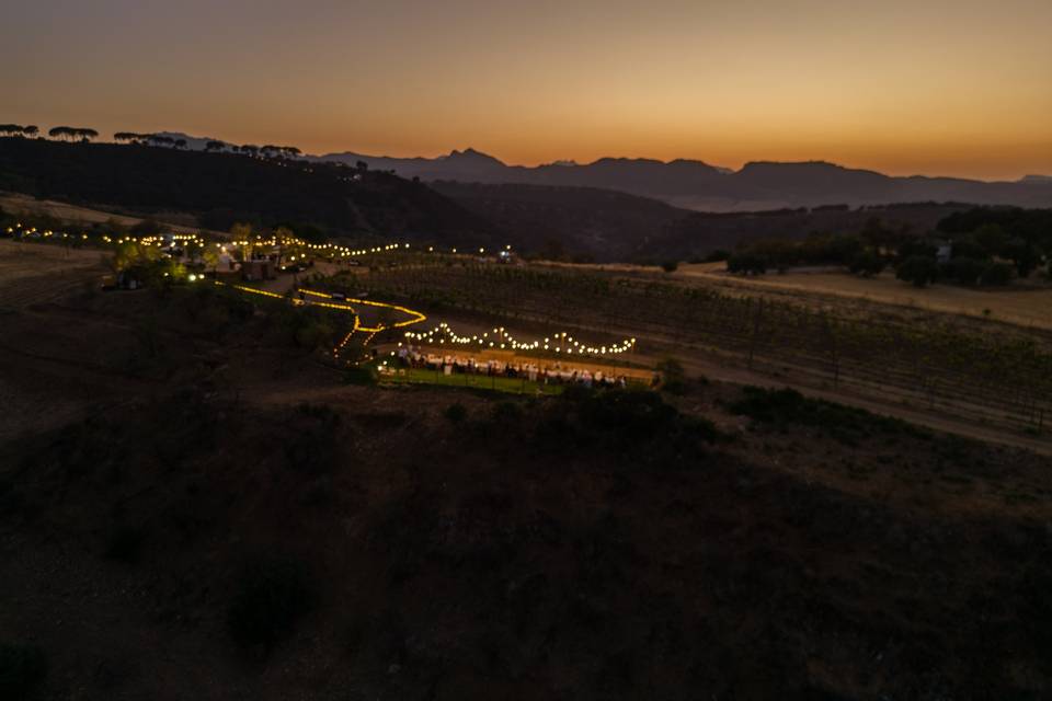 Celebración de noche