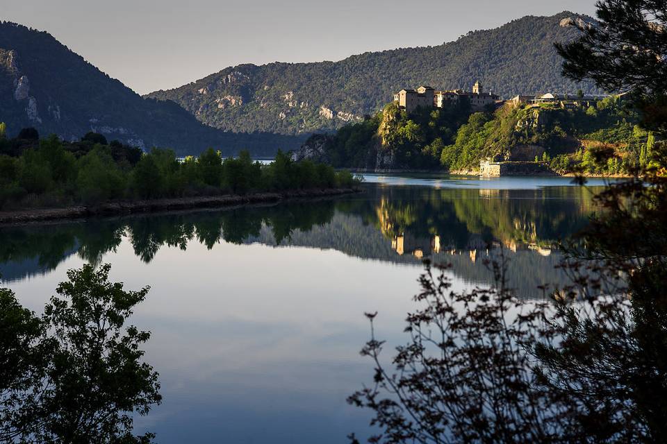 Vista al atardecer desde monte