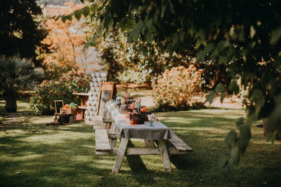 Lago grande. Picnic infantil.