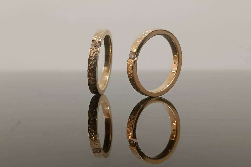 Alianzas oro y diamante brown