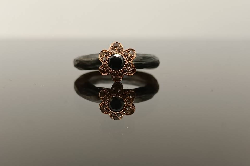 Oro rosa/diamante negro