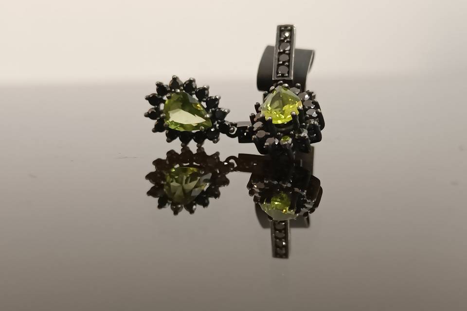 Pendientes diamantes negros