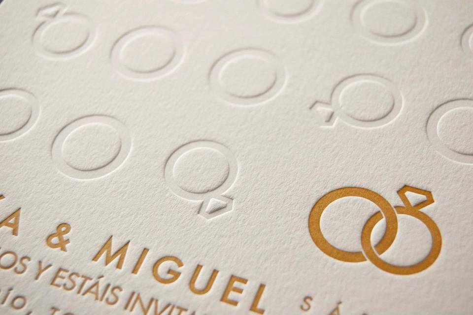 Detalle de invit. Letterpress