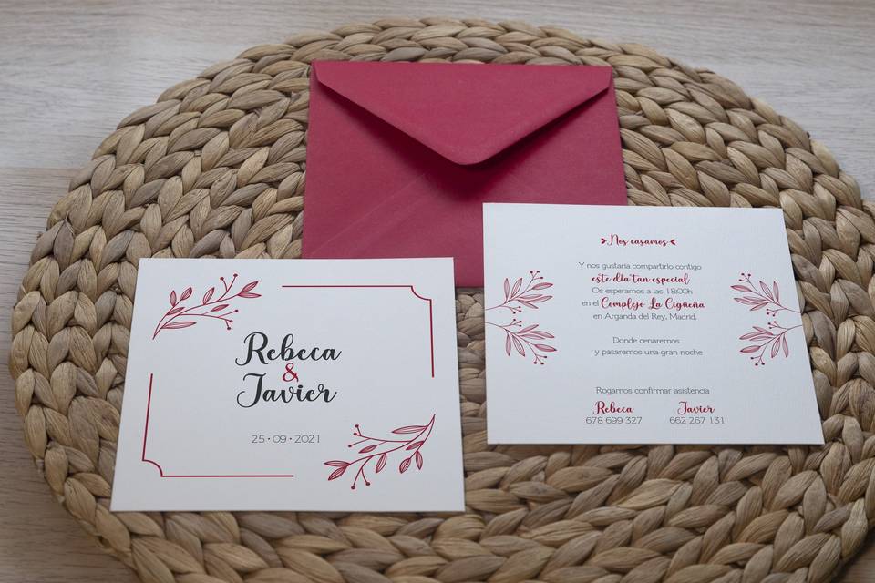 Invitación Rebeca y Javier