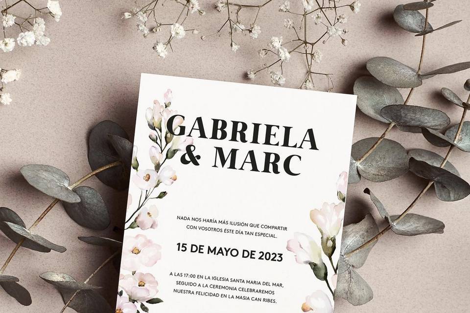 Invitación de Gabriela & Marc